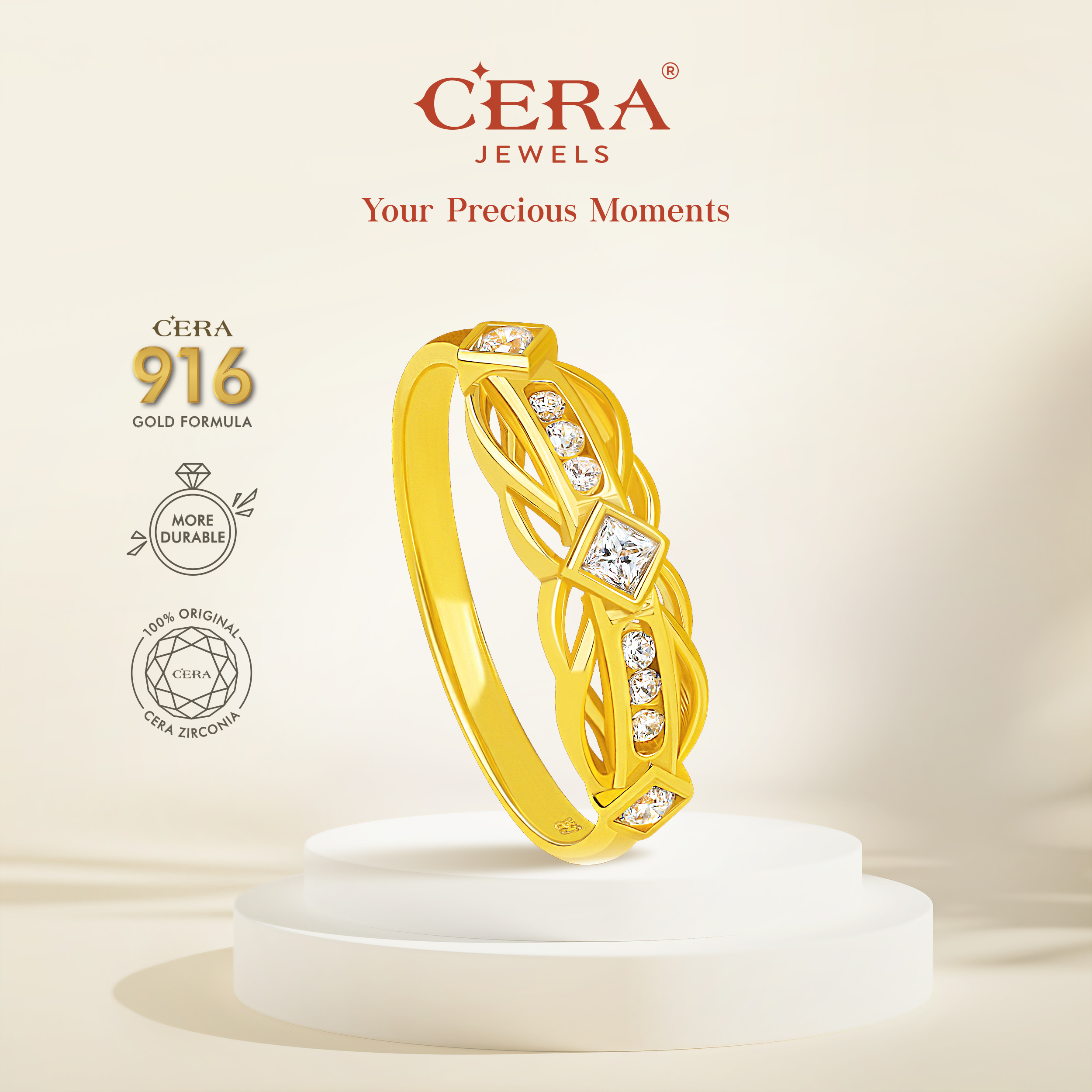 Arabesque Linear Ring CR9033-F