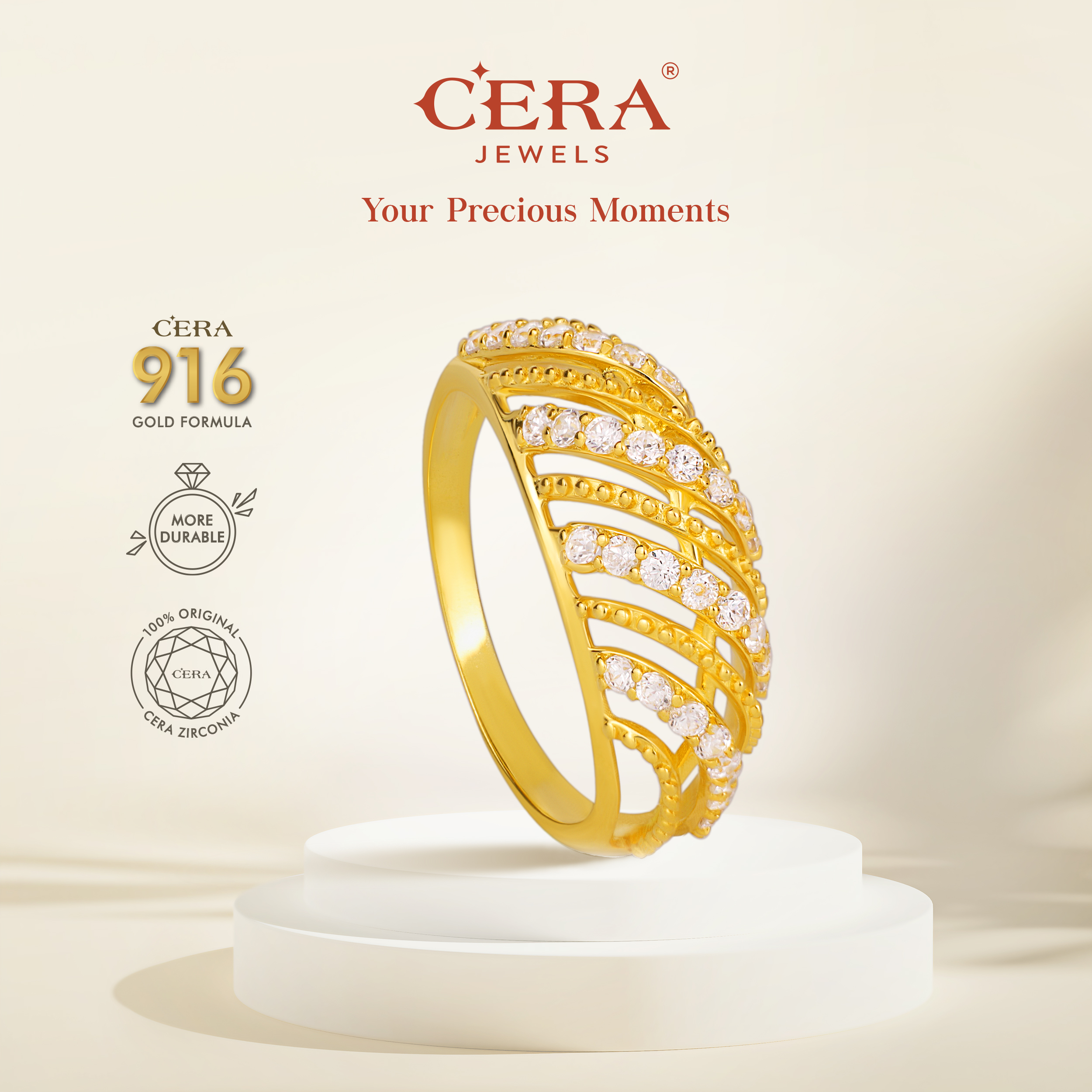 Chunky Curving Ring CR9065-K