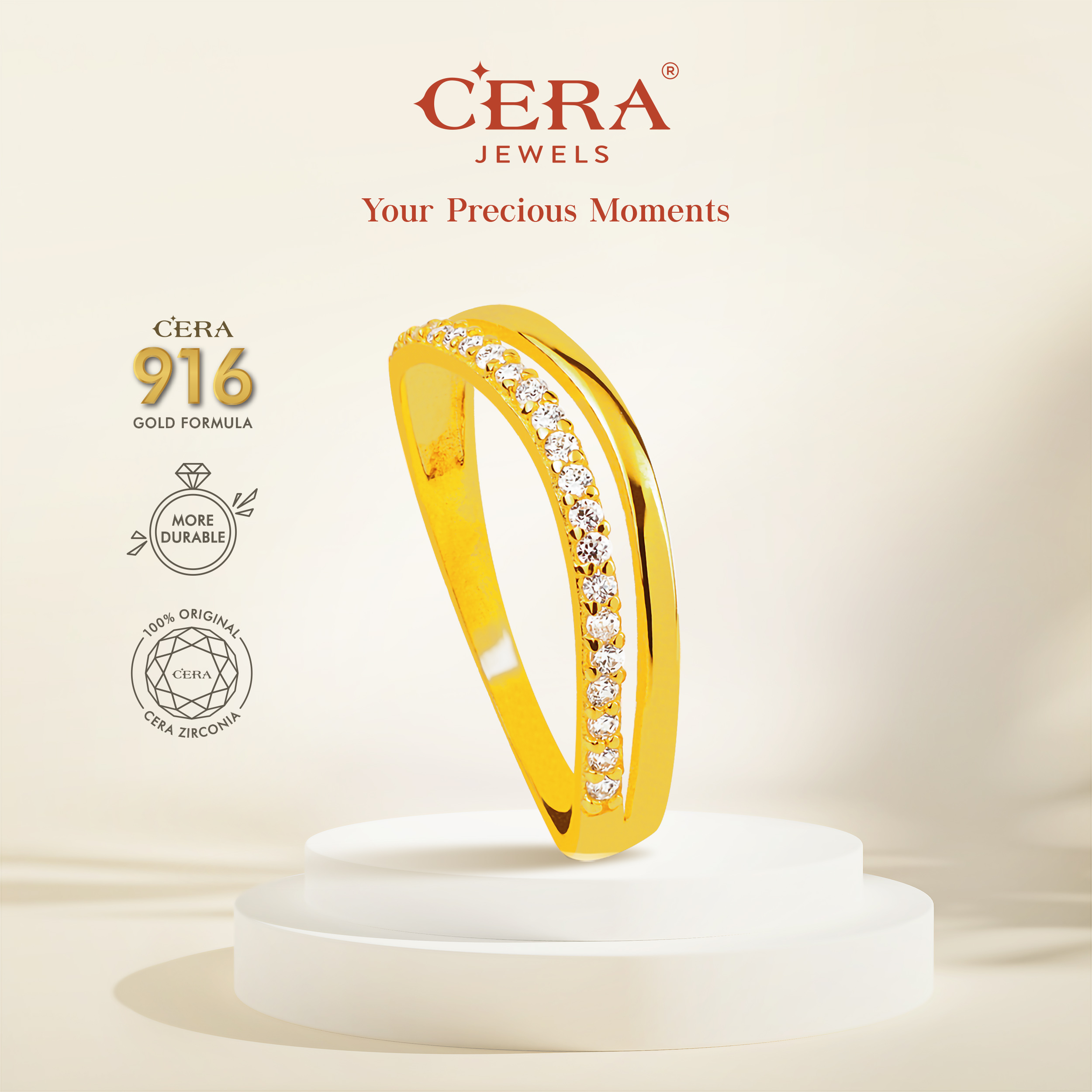 CERA 916 Gold Gelora Ring CR9169-F