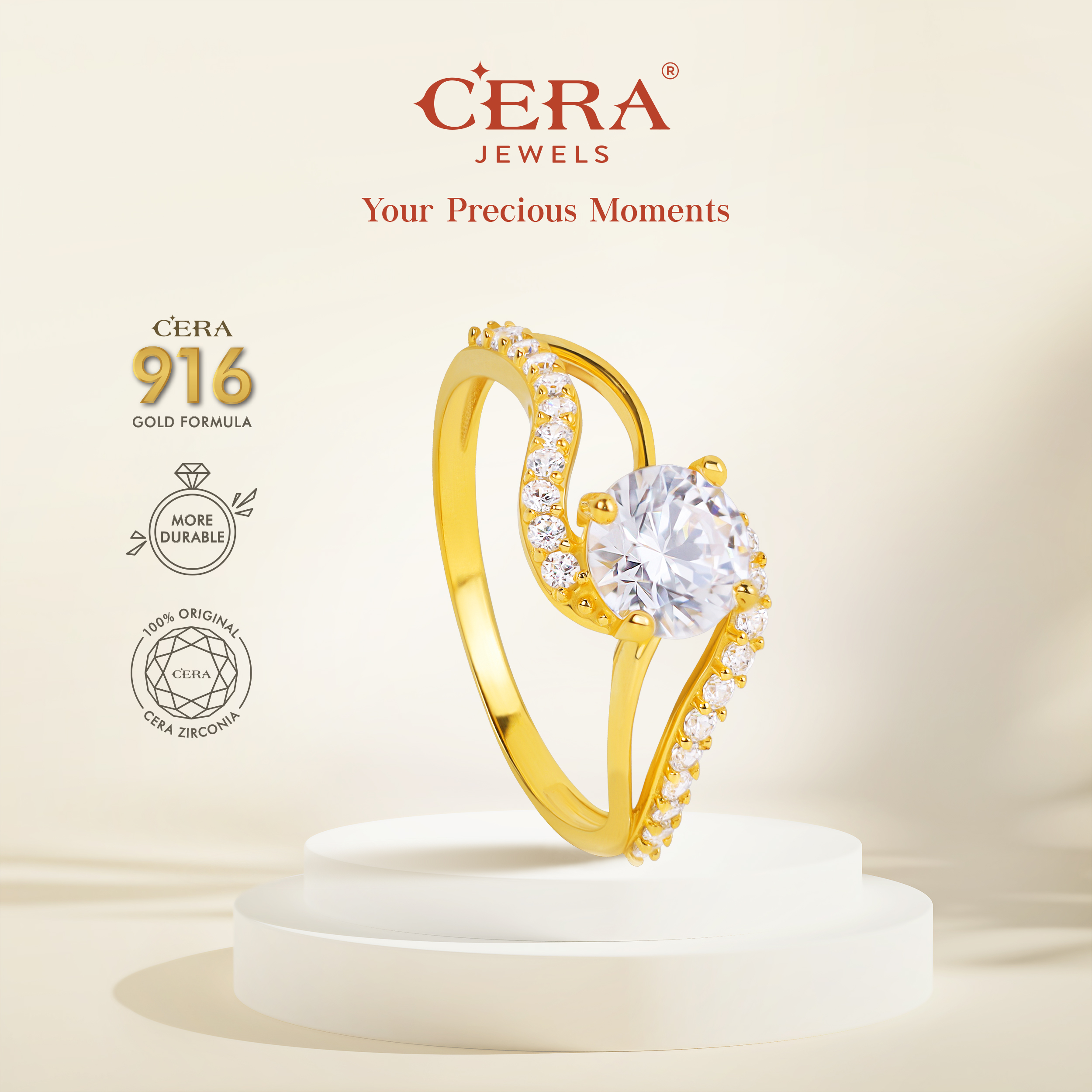 Lining Curve Ring CR9068-F