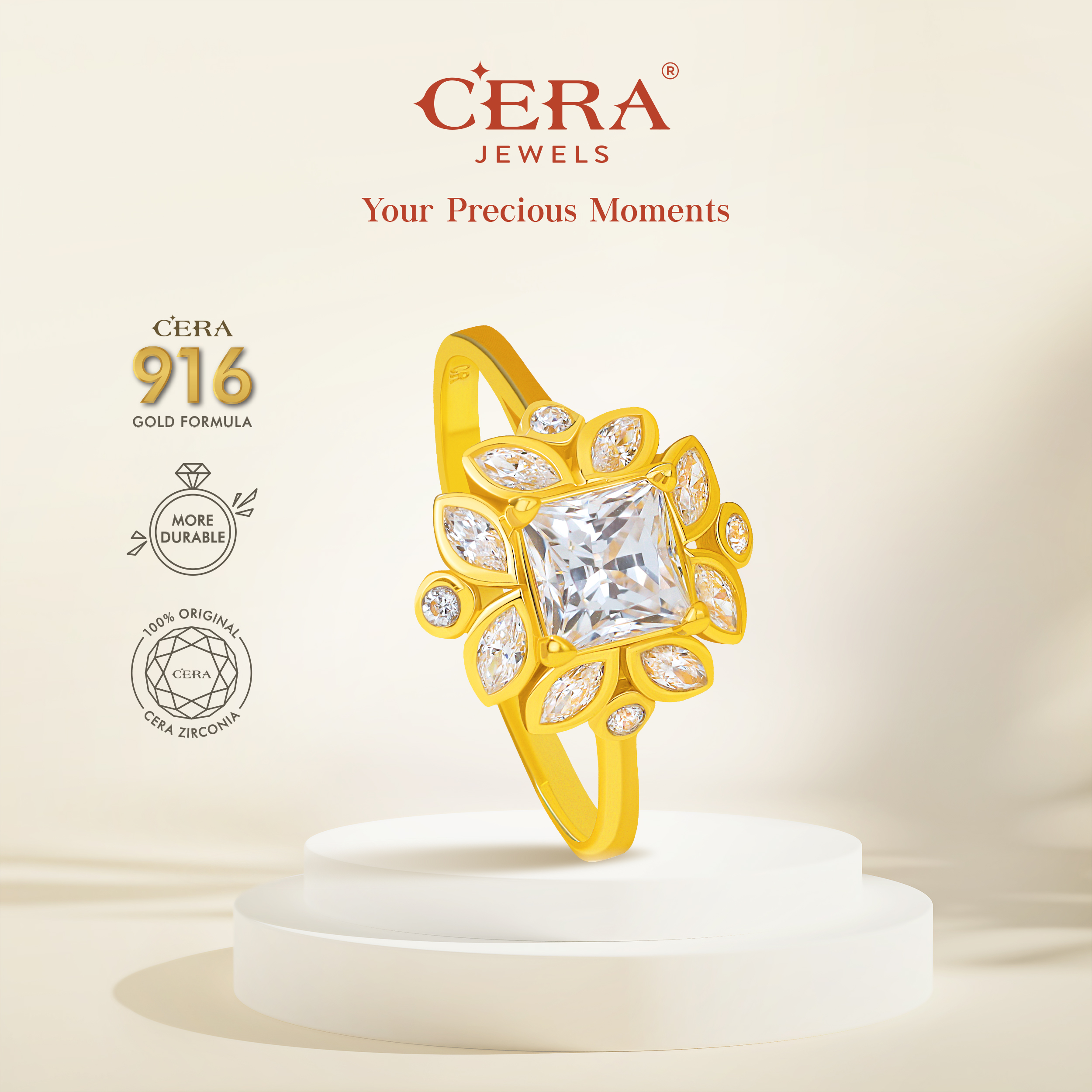 Arabesque Floral Ring CR9031-F